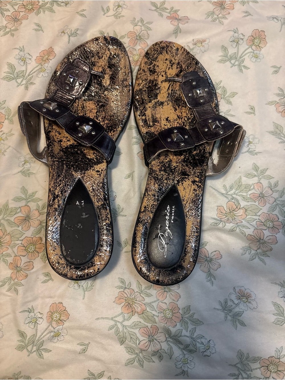 Studded Metallic Brown Women's Slide Sandals by Arizona